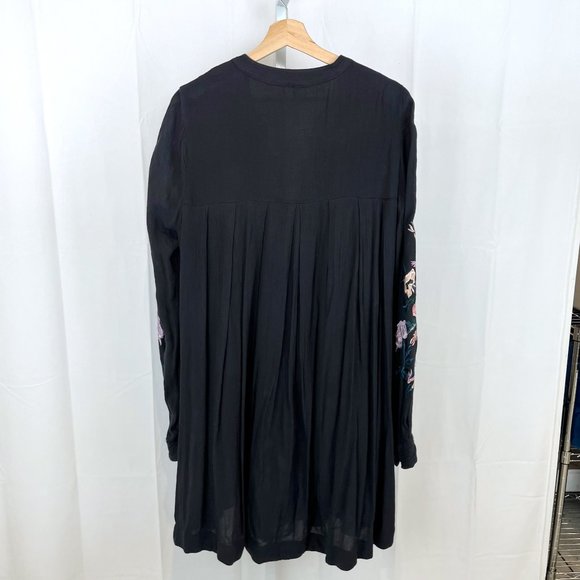 Free People Black Long Sleeve Dress with Floral Embroidery - Picture 4 of 9
